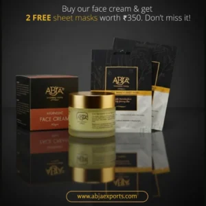 Abja Ayurvedic Face Cream (50gm) + 2 FREE Bamboo Sheet Masks Worth ₹ 350