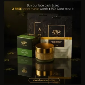 Abja Ayurvedic Face Pack (50gm) + 2 FREE Bamboo Sheet Masks Worth ₹ 350