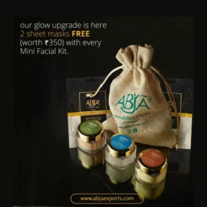 Abja Mini Facial Kit (Travel Edition) + 2 FREE Bamboo Sheet Masks Worth ₹ 350